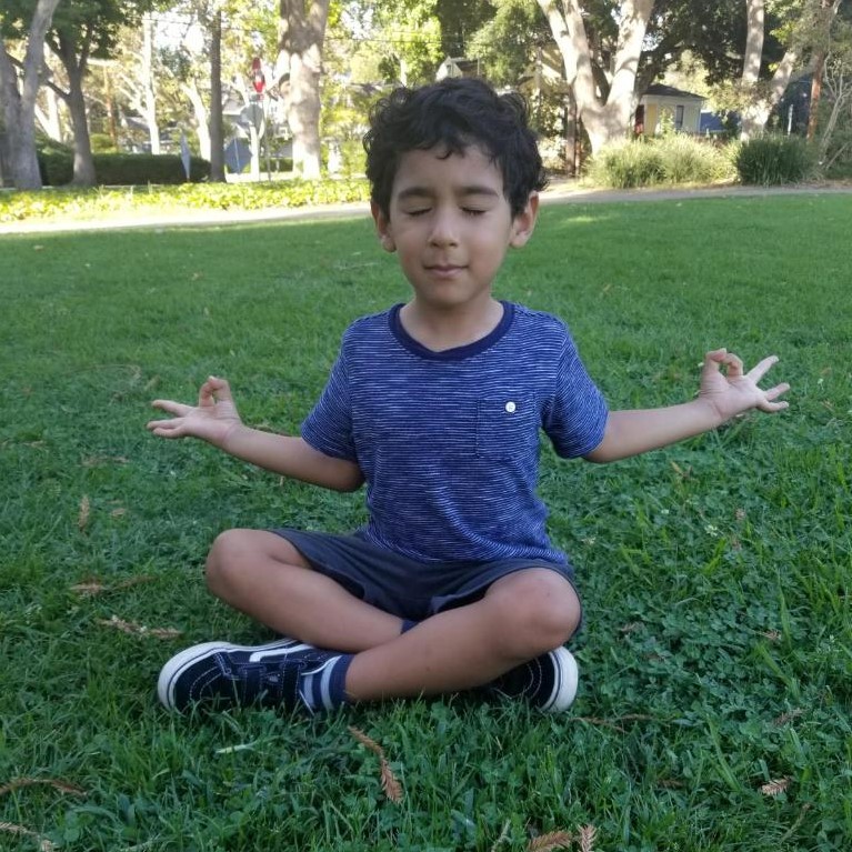 child meditating